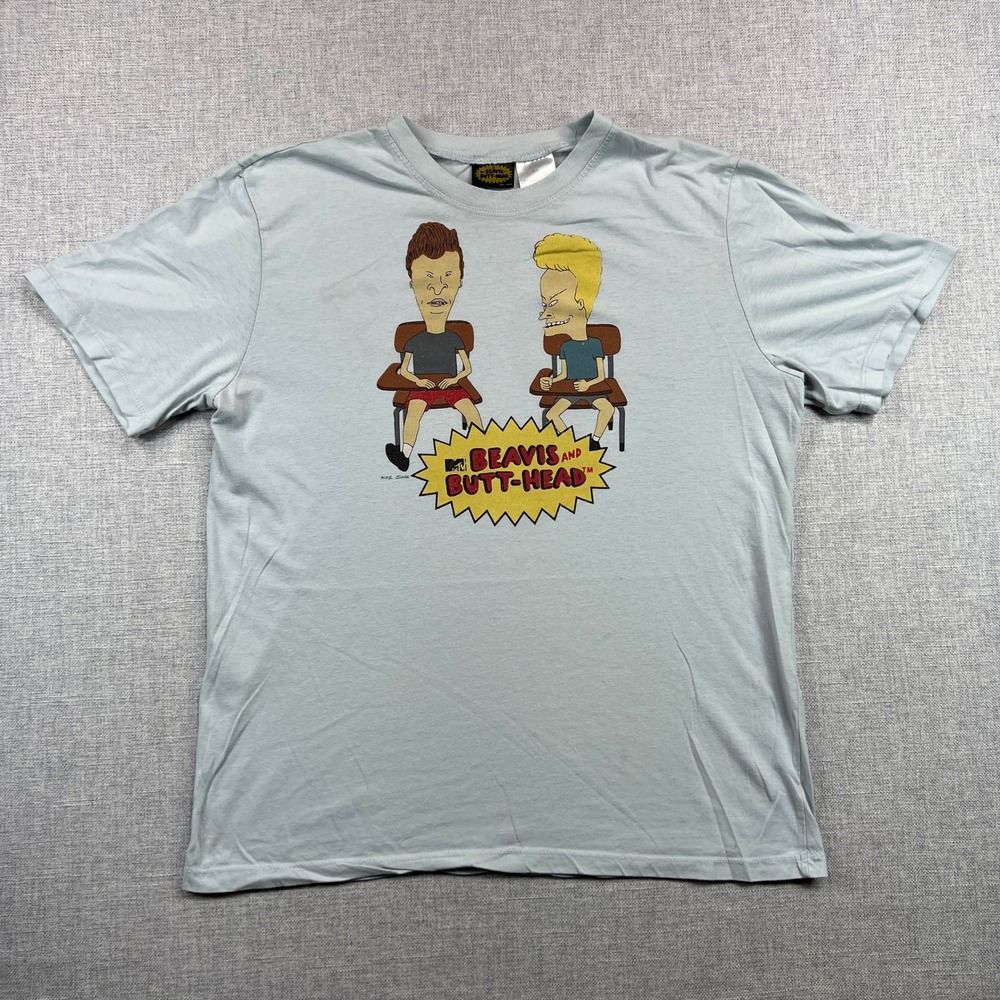 MTV Beavis and Butt-Head Men's Medium Graphic T-Shirt 2012 Retro Cartoon 90s